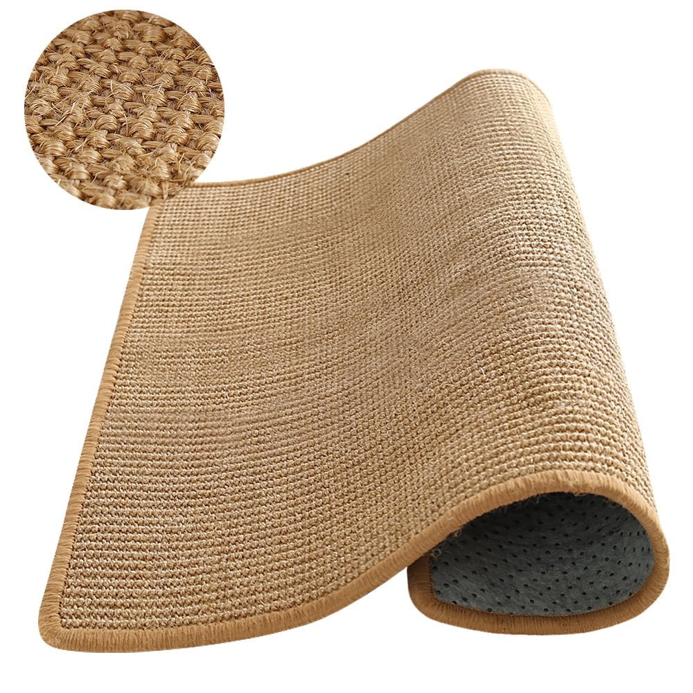 Mictong cat scratch pad, natural sisal pad, non slip cat scratch board, cat scratch toy, protective carpet and sofa, pet floor mat, sleeping mat carpet, brown, 1 piece