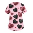 thumbnail image 5 of Valentine Day Scrubs for Women Love Heart Print Nursing Short Sleeve Medical Scrub Tops V Neck Plus Size Cute Uniforms with Pockets Watermelon Red L, 5 of 5