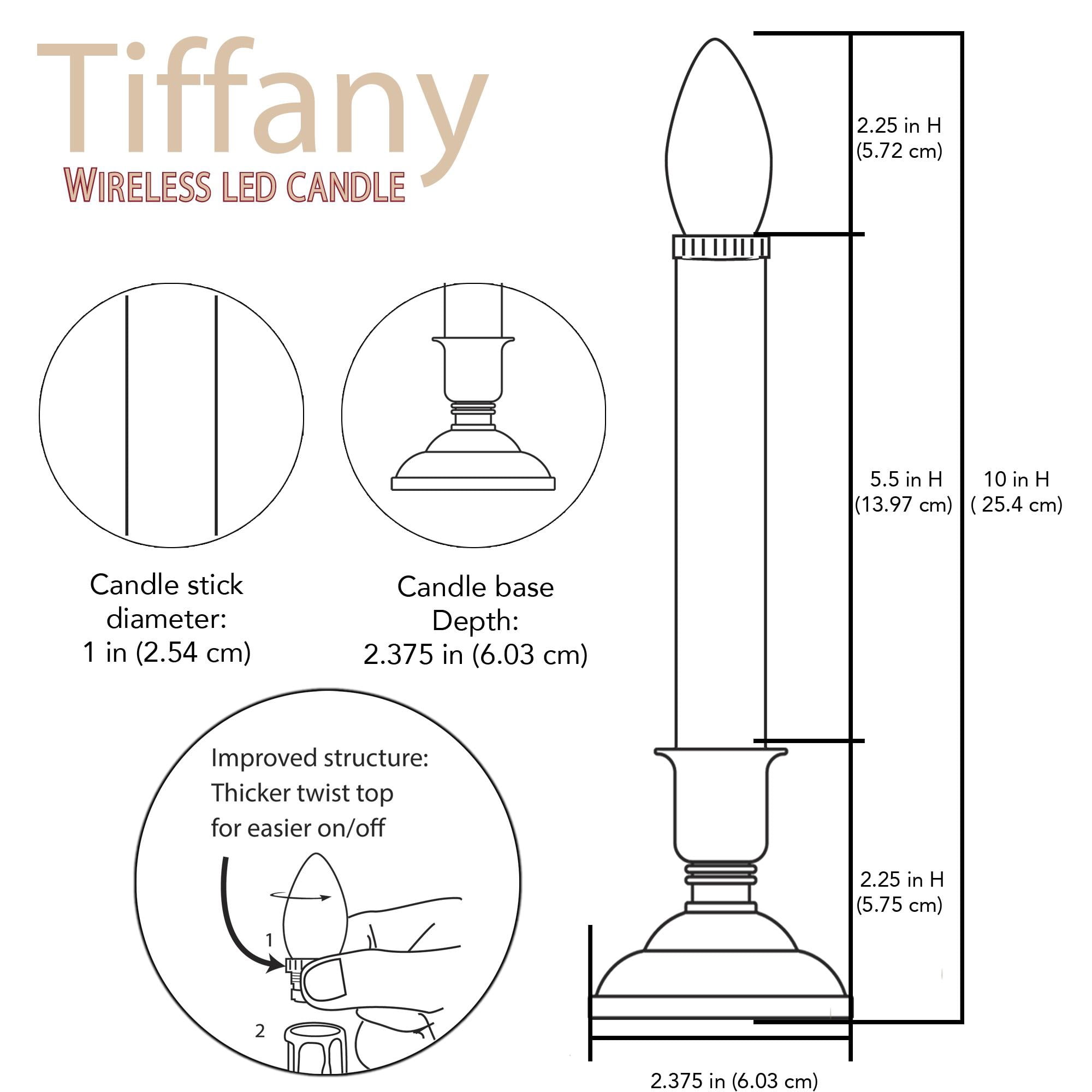Brite Star Battery Operated 10-inch Tiffany LED Candles - 4 Count Flameless Candles with Timer- Perfect for Home Décor