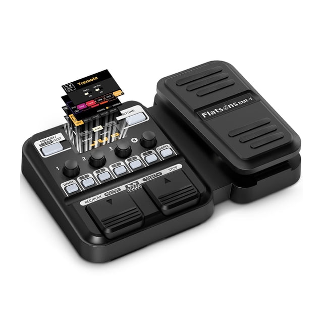 Pedal de guitarra Flatsons KMF-1 con 77 efectos, 50 preestablecidos, ritmo de batería