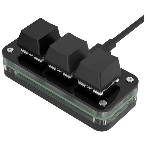 3 Keys Macro Programming Mini Keyboard for Photoshop Gaming Hotswap Programming Keypad Copy Paste Macropad Black Type B