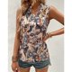 thumbnail image 2 of Mujer Elegante Top Sin Mangas Con Cuello En V Camiseta Impresa Cómoda Blusa Sin Mangas Casual Caqui M, 2 of 5