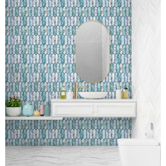 Mosaicowall 10-Sheet Peel and Stick Tile - 11.9"x11.8" Premium Kitchen Self Adhesive Backsplash Tile