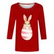 thumbnail image 5 of Tops de Cuello Redondo para las Mujeres Pascua Impresa 3/4 Mangas Blusa, Ligera Imitación Algodón Top Casual, 5 of 5