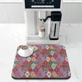 thumbnail image 2 of Washable Rubber Boho Floral Retro Dish Drying Mats for Kitchen Counter Home Large Coffee Bar Pad Accessories and Decor for Utensils Stemware 16''x18'', 2 of 7