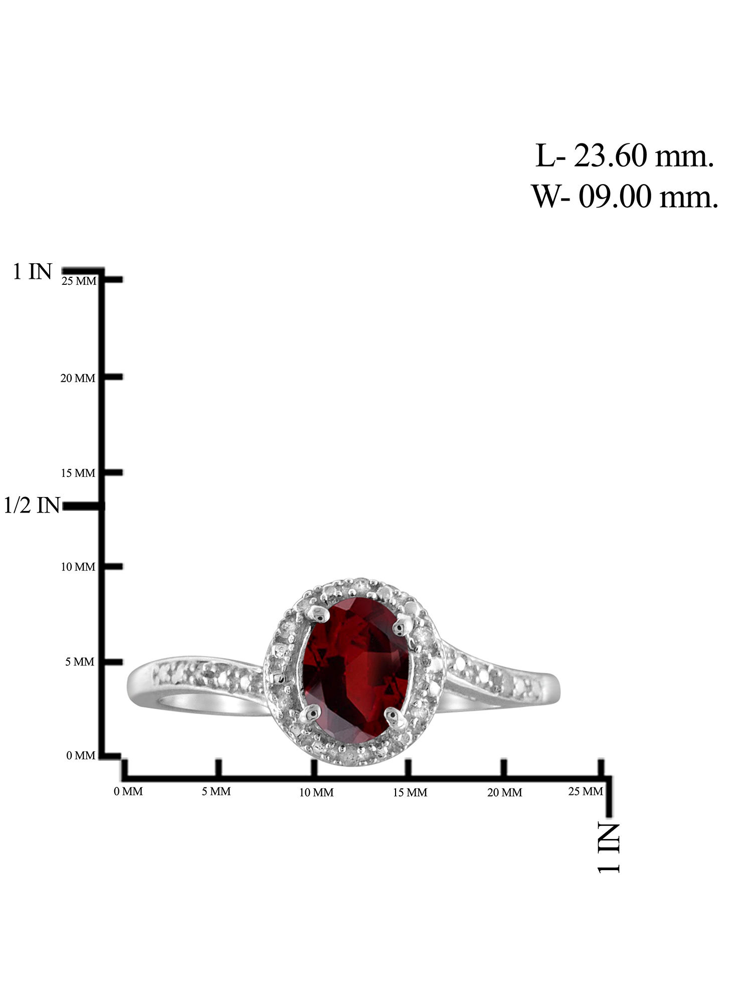 JewelersClub Garnet Ring January Birthstone Jewelry – 1.00 Carat Garnet Sterling Silver Ring Jewelry with White Diamond Accent – Gemstone Rings with Hypoallergenic Sterling Silver Band
