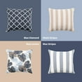 thumbnail image 6 of 2 Pack Outdoor Throw Pillows 26x26 Inch Water-Resistant Decorative Pillow Cushions with Insert, Blue Stripe, 6 of 7