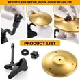 thumbnail image 4 of Desktop Cymbal with Clamp Mount - Portable Metal Percussion Instrument for Office Home - Stress-Relief Mini Drum Accessory (One,Gold), 4 of 8