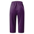 thumbnail image 5 of vigerkar Women's High-Waisted Yoga Pants – Side-Slit Workout Capris with Pockets, Athletic Stretch Lounge Pants Purple, S, 5 of 5