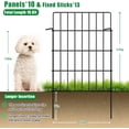 thumbnail image 2 of 10 Pack Garden Fence Animal Barrier Fencing 1.44 inch Spacing Total 10.8ft (L) x 24in (H) Rustproof Metal Wire Yard Blocker Rabbit Dog Fence Border for Outdoor Flower Bed Decor Black, 2 of 8