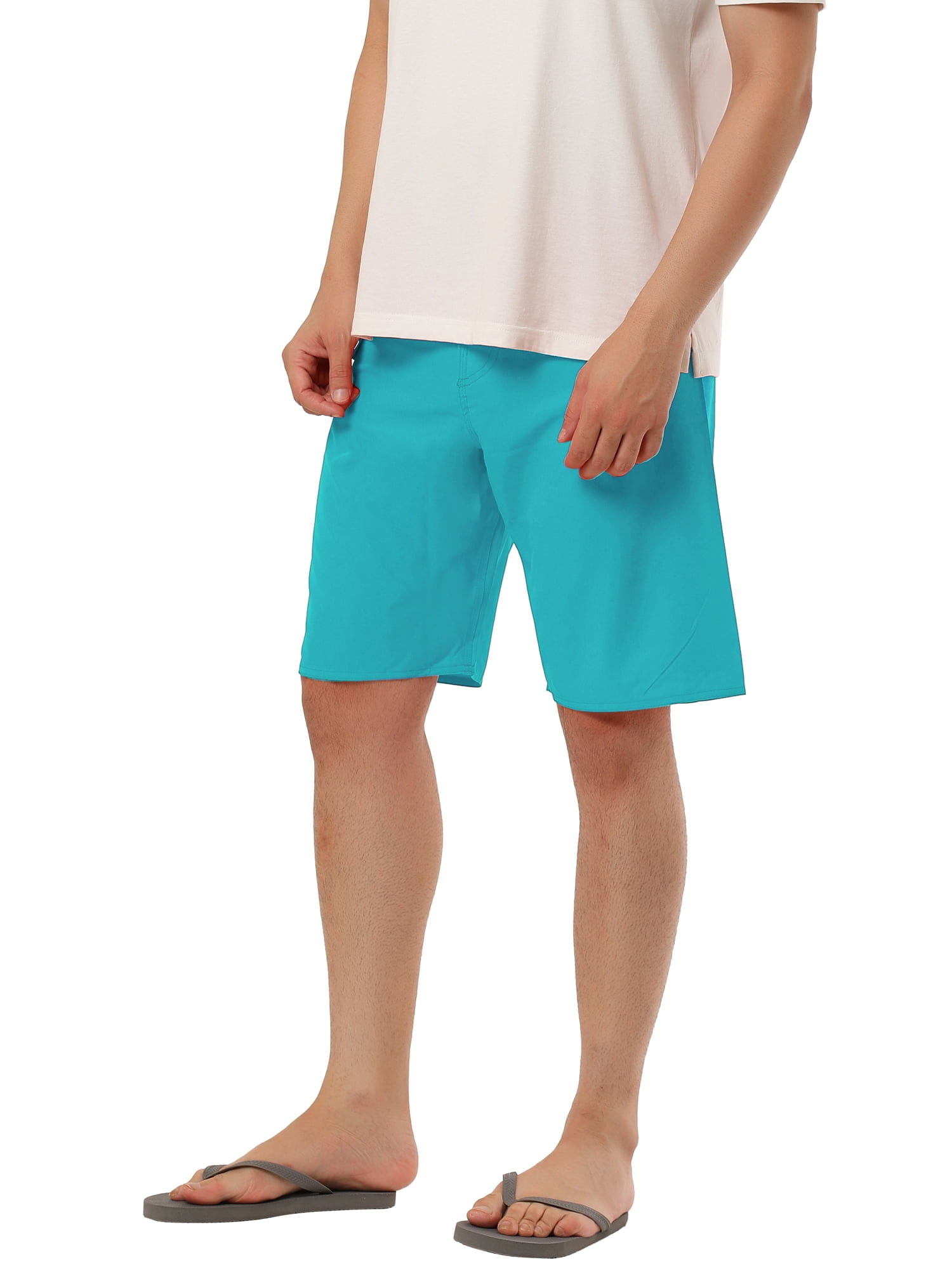 INSPIRE CHIC Men's Shorts Drawstring Swim Shorts Elastic Waist Board Shorts