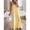 thumbnail image 4 of Mgmyaa Women's Casual Scoop Neck Sleeveless Solid Loose Slip Long Dress, 4 of 6