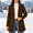 Brown, variant on Womens Winter Overcoat Notched Lapel One Buttoned Mid-Length Coat Fully Lined Warmth Work Office Peacoat Long Dress Jacket Outerwear XXL