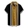thumbnail image 2 of SXCXLSA Mens Striped Shirt Regular Fit Collar Short Sleeve Button Down Shirt Comfortable Business Casual Tee Gold XL, 2 of 6