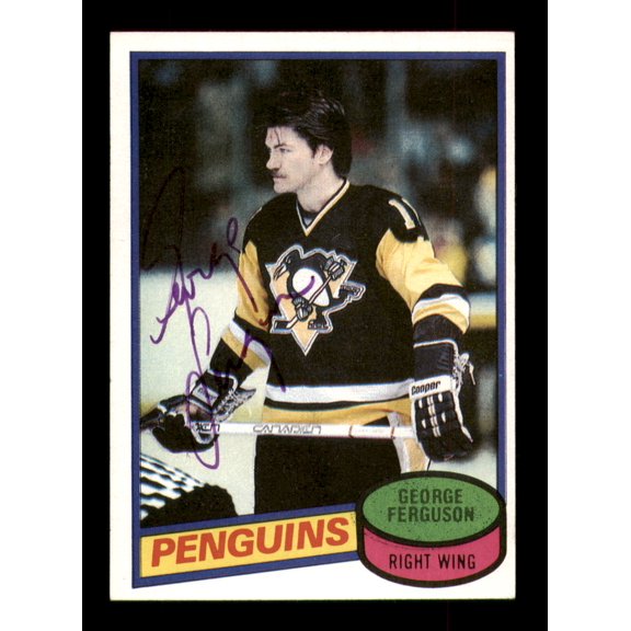 George Ferguson Autographed 1980-81 Topps Card #44 Pittsburgh Penguins SKU #251216