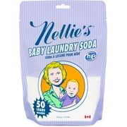 Nellie’s Baby Laundry Soda Pouch – 50 Loads – Gentle Powdered Detergent for Delicate Fabrics – Fragrance-Free Formula - 50 Loads