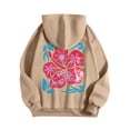 thumbnail image 3 of Women's Hoodies Sweatshirts Women's Letter Print Hoodies Long Sleeved Hoodie With Pockets for Everyday Resort Use Brown XXL, 3 of 4