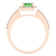 thumbnail image 4 of 1.92 ct Emerald Cut Simulated Green Diamond Solitaire with Accents Engagement Ring for Women in 18K Rose Gold, 4 of 5