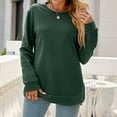 thumbnail image 2 of RYRJJ Oversized Sweatshirt for Women Long Sleeve Crewneck Casual Loose Side Split Pullover Tops Fall Trendy Clothes(Army Green,XL), 2 of 4