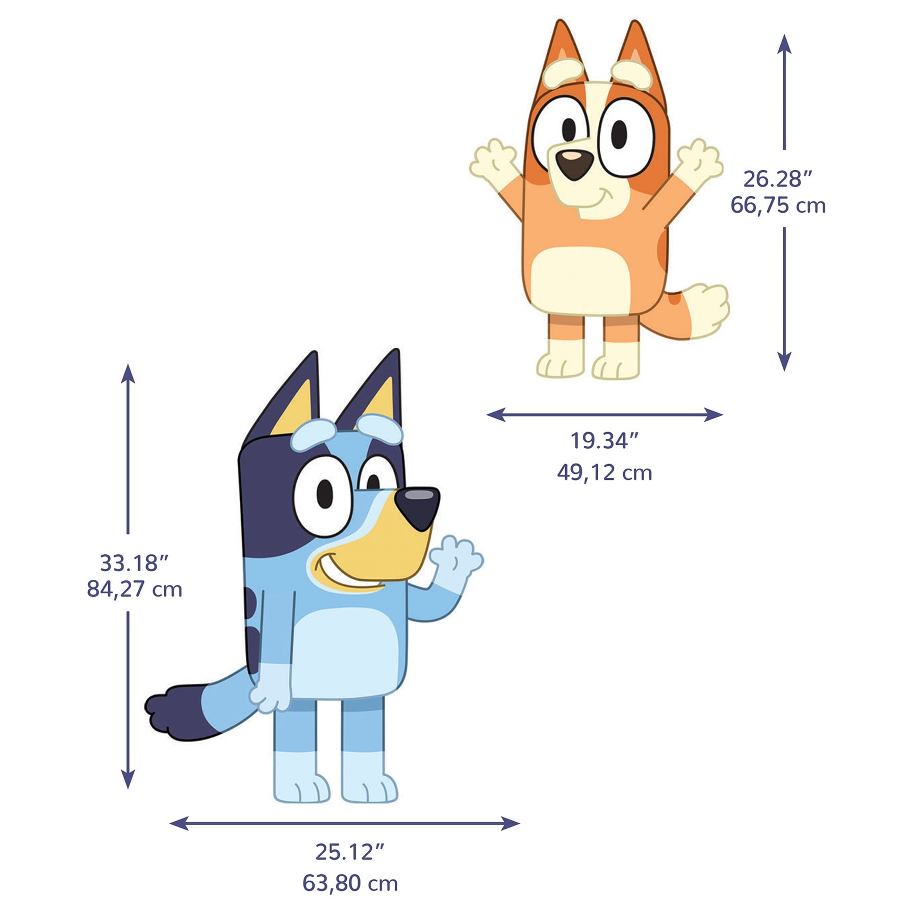 Bluey & Bingo Character Blue Wall Decals