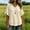 Beige, variant on Women’s Boho Tops V-Neck Elbow-Length Sleeve Frayed Edge Raw Hem Loose Fit Summer Blouse Beige XL