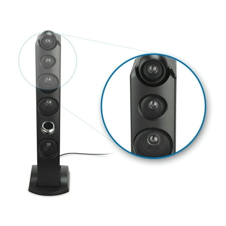 Singing Machine ISM1030BT Bluetooth Pedestal Karaoke System with Resting Tablet Cradle and 7"LCD Color Monitor and Two Microphones, Black