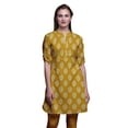 thumbnail image 1 of Bimba Short Kurtis For Ladies Printed Mandarin Collar Roll Up Sleeve Dress, 1 of 6