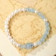 thumbnail image 2 of Pulsera elegante de perlas y aguamarina para mujer, 2 of 2