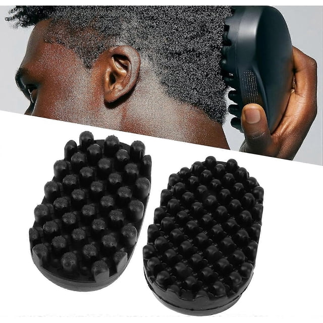 Cepillo para cabello rizado y esponja para cabello afro con mango de goma cómodo, lavable para definir los rizos.