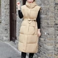 thumbnail image 6 of Gamivast Long Quilted Vest for Women Hooded Loose Button Down Sleeveless Padded Jacket Winter Casual Zip up Coats with Pockets Trendy Work Solid Outerwear 2025, 6 of 7