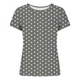 thumbnail image 6 of Ploka Dots Tight T-Shirt for Women Summer Slim Fit Crewneck Short Sleeve Baselayer Tee Tops Going Out Cropped Blouse, 6 of 6