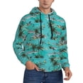 thumbnail image 2 of Lsque Hawaii Palms Pattern Casual Men's Hoodie,Hooded Sweatshirt with Kangaroo Pocket,Pullover Hoodie-4X-Large, 2 of 7