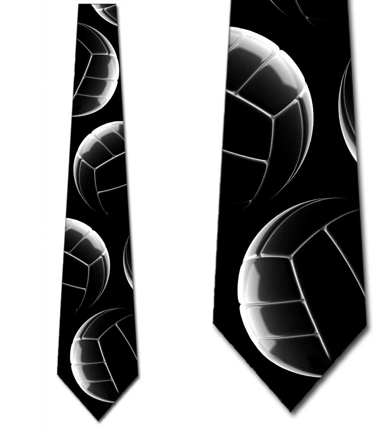 Mens Volleyball Sports Ties Necktie Stacked by Three Rooker