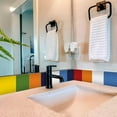thumbnail image 3 of Mi Alma Removable Solid Color Multicolor Vinyl Backsplash Tile Stickers, 24pcs, 3 of 10