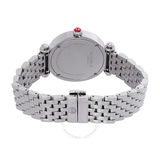 Michele Caber Silver-Tone Diamond Accent Watch - comes with 2 straps!! Michele 32mm Stainless Steel Diamond Caber Isle Watch main image 4