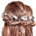 thumbnail image 1 of Campsis Boda Nupcial Flor Vides para el Cabello Plata Rhinestone Pieza de Cabello Hecha a Mano Hoja de Cristal Accesorios para el Cabello Porm Fiesta de cumpleaños Fotografía para Mujeres y niñas, 1 of 5