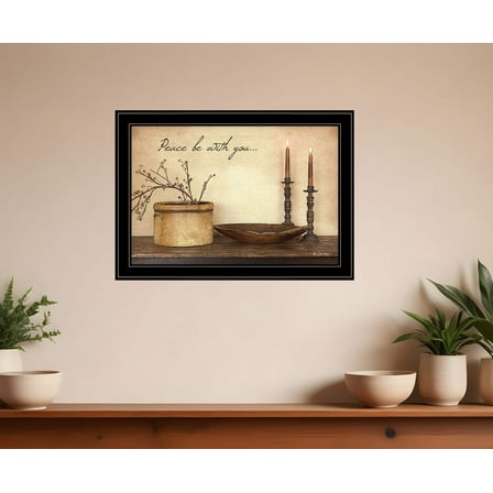 Peace Be with You Black Framed Print Wall Art