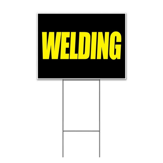 Welding (18" x 24") Yard Sign, Includes Metal Step Stake