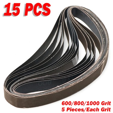 15pcs Grinding Belt Sanding Belts 600/800/1000 Grit Grinding Polishing Wheels Aluminum Oxide Sandpaper Sand Band (1x30 (Best Grinding Wheel For Steel)
