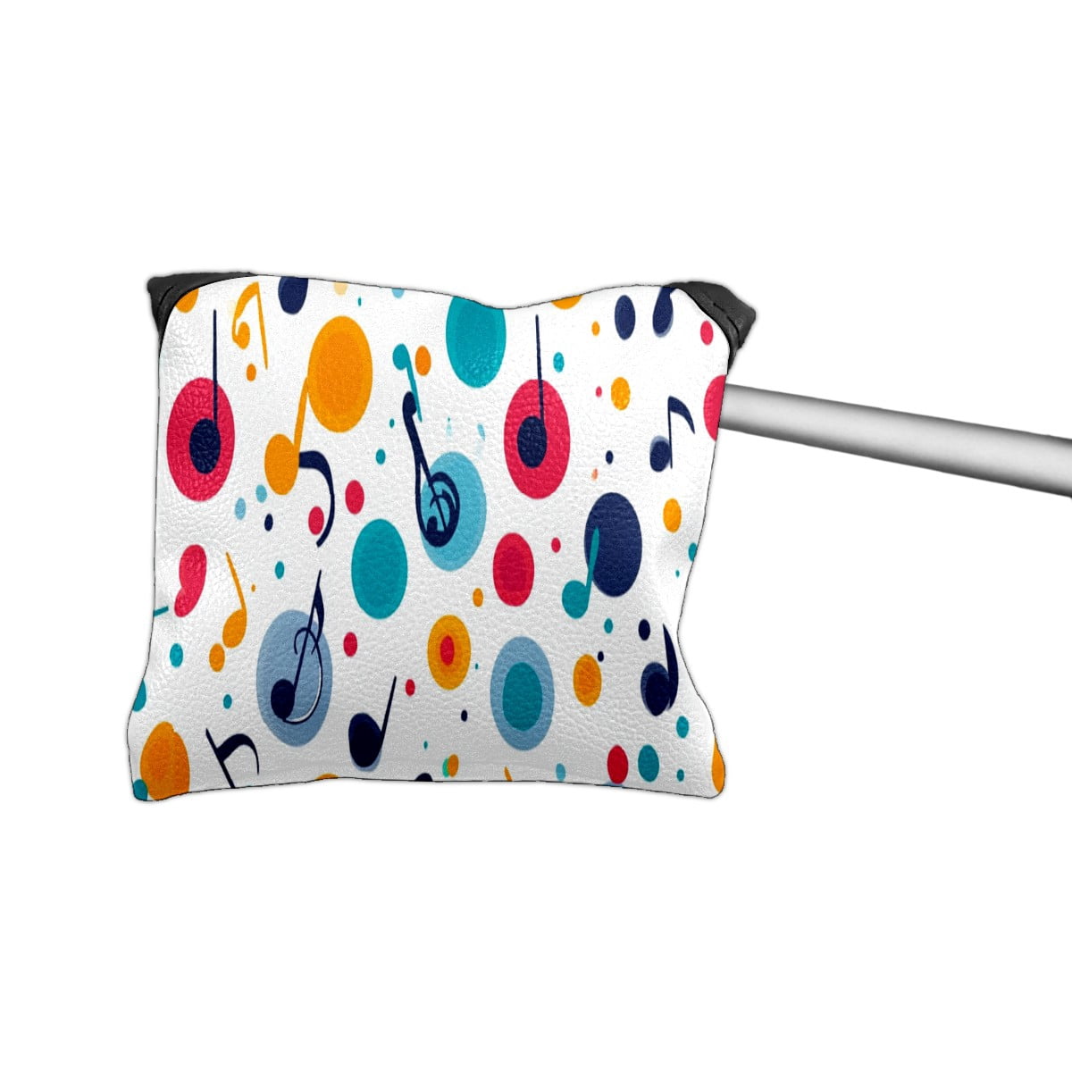 Golf Mallet Putter Cover Premium Leather Waterproof Golf Putter Head Cover with Magnetic Closure Musical Note Pattern