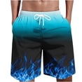 thumbnail image 3 of Full Print Fire Pattern Men's Swim Trunks 3D Flame Printed Quick Dry Shorts For Men Beach Surf Board Shorts Swimwear, 3 of 5