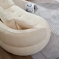 thumbnail image 6 of Modern Simple Fabric 3-Seater Sofa 220cm with Removable Pillows and Solid Wood Frame, 6 of 20