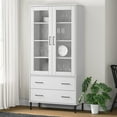 thumbnail image 4 of vidaXL Bookshelf Book Cabinet with Metal Legs Storage Cabinet OSLO Solid Wood, 4 of 6