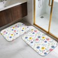 thumbnail image 5 of Pioneer Flower Floral Print Pattern Bath Mat Set Of 2,Non-Slip Rug for Bathroom,Kitchen,Bedroom,Entrance, 30x17 and 23.5x15.7 Inches, 5 of 5