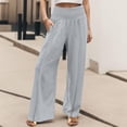 thumbnail image 1 of Baodmurt High Waist Pants for Women Wide-Leg Boyfriend Drawstring , Sweatpants for Holiday, Gray S, 1 of 5
