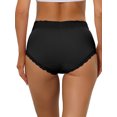 thumbnail image 3 of NOMADIC NOOK Women's High Waist Underwear Tummy Control Lace Trim Ribbed Panties 2 Packs, 3 of 4