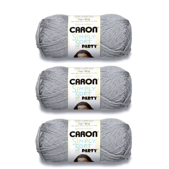 Hilo Caron Simply Soft Party Brillo Plata 3x85g Acrílico