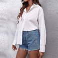 thumbnail image 2 of Cathalem Femmes Surdimensionné Shirts Léger Col Rond Décontracté Tunic Tops, Blanc m, 2 of 5
