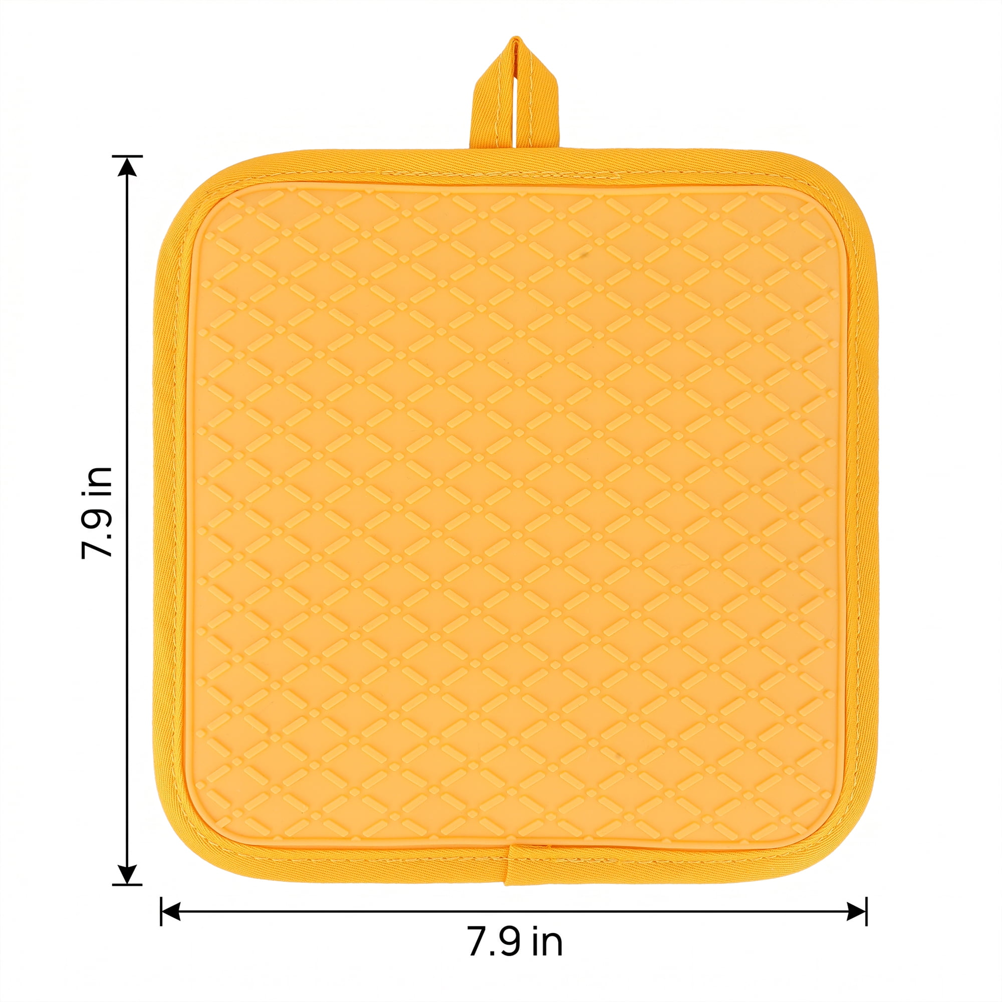 Unique Bargains Pot Holders Heat Resistant Non Slip Hot Pad for Cooking Yellow 7.9" x 7.9"