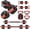 Red, variant on Adjustable Dumbbell Set, 44/66/88Lbs Free Weight Set with Connector, 4 in 1 Gym Set Used as Kettlebell, Dumbbell, Push up Stand, Weight Plate, Home Gym Weight Dumbbells Set, Fitness Exercises